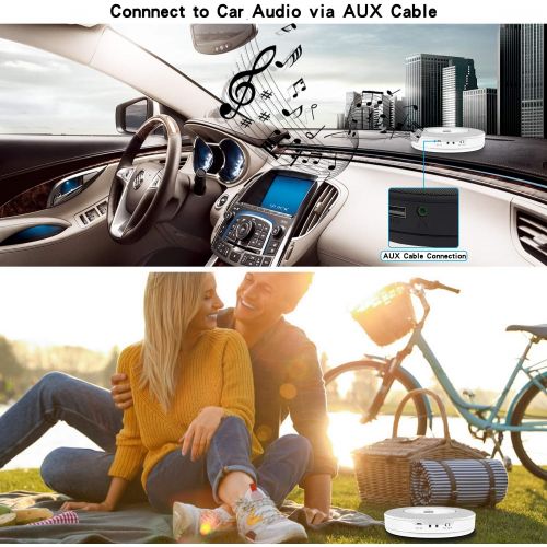  [아마존베스트]Rechargeable Portable Bluetooth CD Player, Lukasa Compact Music CD Disc Player for Home/Car/Travel, Home Audio Boombox with Stereo Speaker & LCD Display, Support CD USB AUX Input,