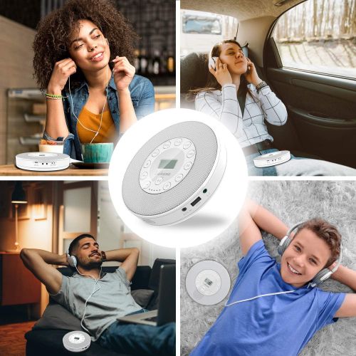  [아마존베스트]Rechargeable Portable Bluetooth CD Player, Lukasa Compact Music CD Disc Player for Home/Car/Travel, Home Audio Boombox with Stereo Speaker & LCD Display, Support CD USB AUX Input,