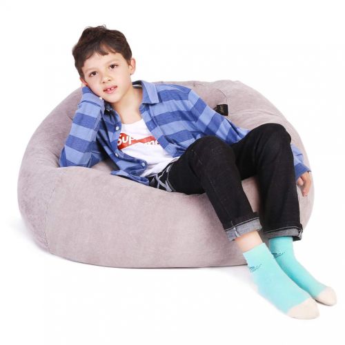  Lukeight Stuffed Animal Storage Bean Bag Chair, Bean Bag Cover for Organizing Kid’s Room - Fits a Lot of Stuffed Animals, X-Large/Gray