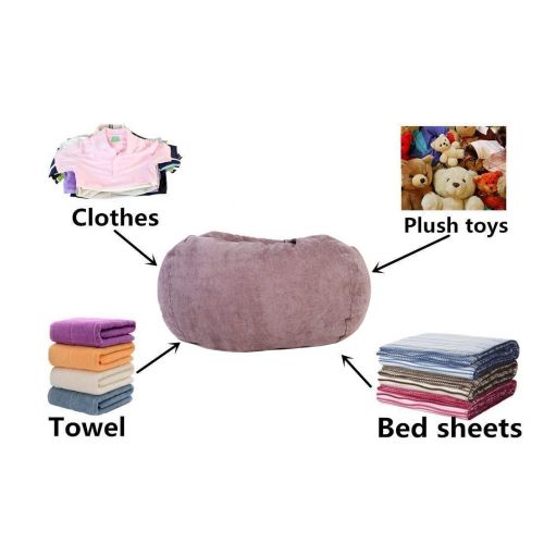  Lukeight Stuffed Animal Storage Bean Bag Chair, Bean Bag Cover for Organizing Kid’s Room - Fits a Lot of Stuffed Animals, X-Large/Gray