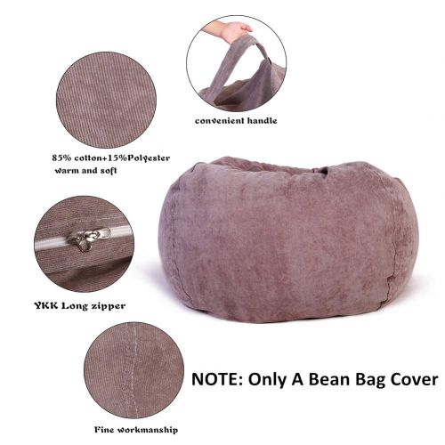  Lukeight Stuffed Animal Storage Bean Bag Chair, Bean Bag Cover for Organizing Kid’s Room - Fits a Lot of Stuffed Animals, X-Large/Gray