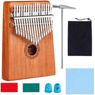 [아마존베스트]Perruque Femme Kalimba 17 Key Thumb Piano Instrument, Marimba Thumb Piano Tuning Hammer for Music Lovers Beginners, High Quality Professional Musical Instrument Gift Mbira Finger Piano (Brown)