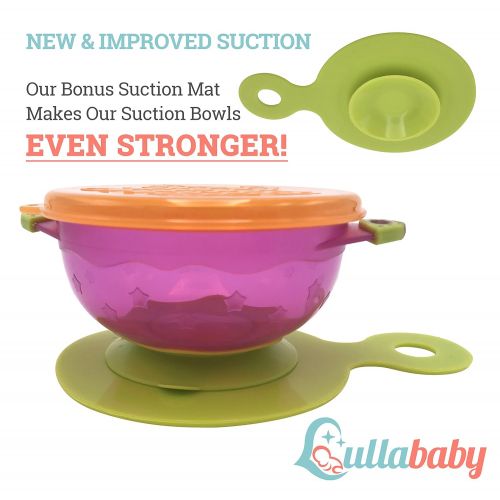  [아마존베스트]Lullababy Best Suction Baby Bowls for Toddlers-Toddler Bowls Baby Feeding Set with Baby Utensils | Bonus Baby...