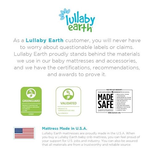  Lullaby Earth Baby Crib Mattress - Lightweight Infant & Toddler Mattress - Waterproof Baby Bed Mattress for Crib - Non-Toxic Mattress for Baby and Toddler Bed - 52