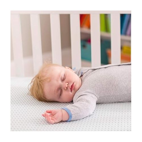  Lullaby Earth Breathe Safe 2-Stage Breathable Crib Mattress - Chemical Free, Dual Firmness Natural Mattress with Removable Washable Protector - Packaging May Vary