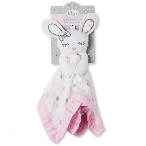  Lulujo lulujo Muslin Lovies - Pink Bunny