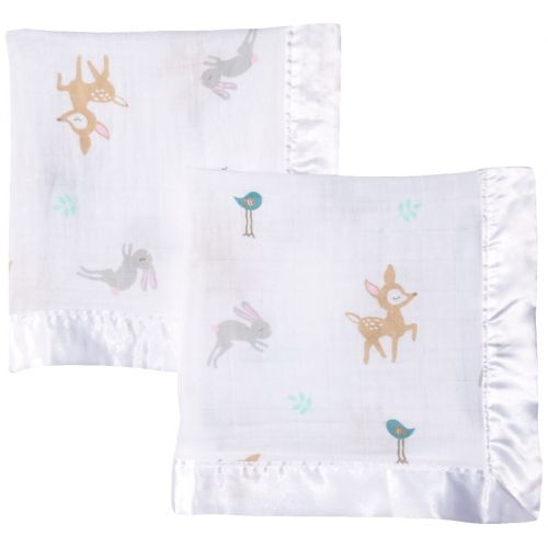  Lulujo Baby Cotton Muslin Silky Soft Security Blankets, Little Fawn, 2-Pack, 16 x 16-Inches