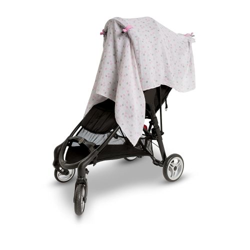  Lulujo Baby lulujo Baby Muslin Swaddling Blankets and Stroller Clips Baby Set, Pink