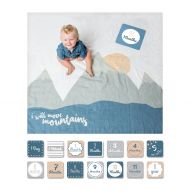 Lulujo Baby lulujo Baby First Year Milestone Blanket and Cards Set, I Will Move Mountains