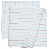 Lulujo Baby lulujo Baby Muslin Swaddling Blankets and Stroller Clips Baby Set, Aqua