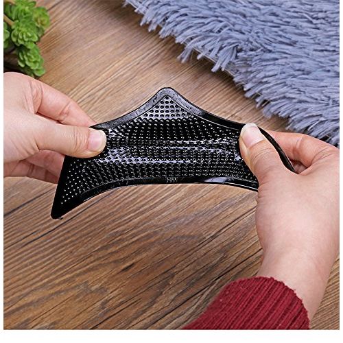  Lulutus Rug Grippers for Hardwood Floors,Best Non-Slip Washable Reusable Pads for Tile Floors, Carpets, Floor Mats, Wall, Black 8 pcs