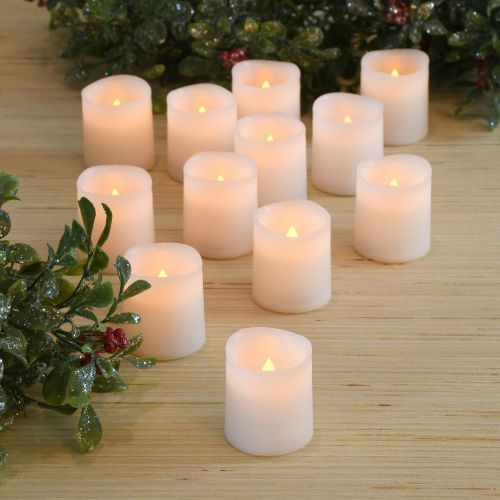  Lumabase Flickering Battery Operated LED Votive Candles, 12-Count