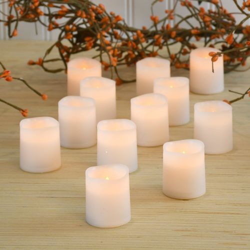  Lumabase Flickering Battery Operated LED Votive Candles, 12-Count