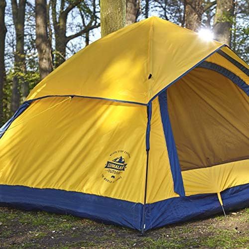  Lumaland Outdoor leichtes Pop Up Wurfzelt 3 Personen Zelt Camping Reise Trekking Festival Sekundenzelt 210 x 190 x 110 cm Tragetasche