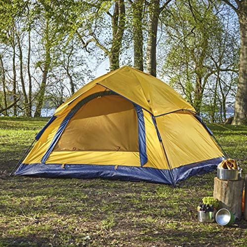  Lumaland Outdoor leichtes Pop Up Wurfzelt 3 Personen Zelt Camping Reise Trekking Festival Sekundenzelt 210 x 190 x 110 cm Tragetasche