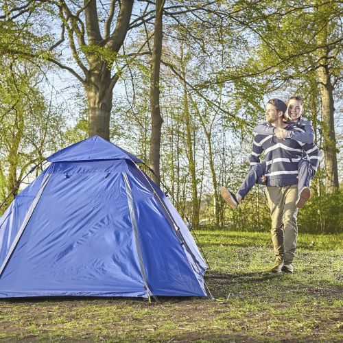  Lumaland Outdoor Pop Up Kuppelzelt Wurfzelt 3 Personen Zelt Sekundenzelt Camping Reise Trekking Festival etc. 215 x 195 x 120 cm Tragetasche