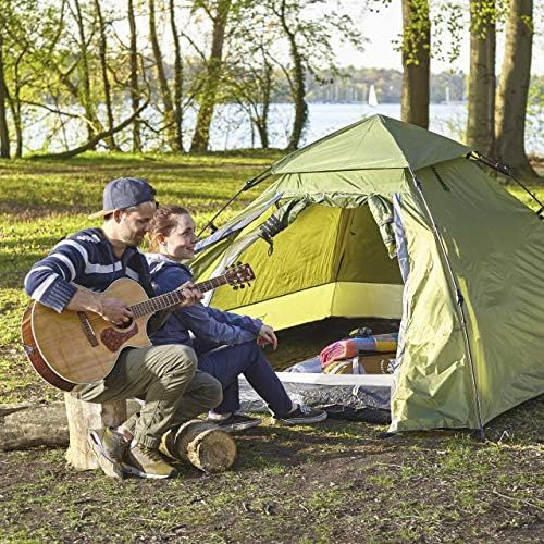  Lumaland Outdoor Pop Up Kuppelzelt Wurfzelt 3 Personen Zelt Sekundenzelt Camping Reise Trekking Festival etc. 215 x 195 x 120 cm Tragetasche