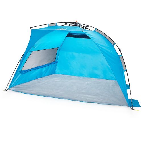  Lumaland Outdoor Pop Up Beach Shelter Blue Sun Tent with Pegs and Carry Case Available in Various Sizes, blue