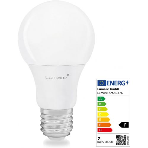  5er Sparset Lumare E27 LED Lampe 7W Ersetzt 60w 600 Lumen Watt Gluehbirne A60 Leuchtmittel 2700 Kelvin warmweiss Fassung