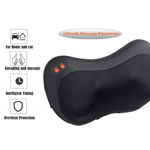  Lumcrissy Shiatsu Massage Pillow with Heat,Neck Massage Pillow, Deep Tissue Cervical Massager for...