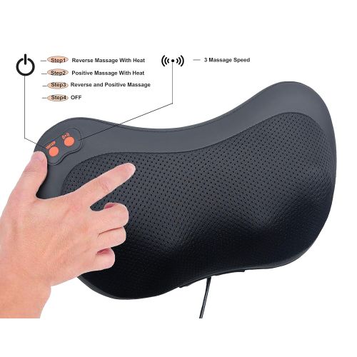  Lumcrissy Shiatsu Massage Pillow with Heat,Neck Massage Pillow, Deep Tissue Cervical Massager for...