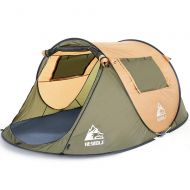 Lumeng Waterproof Double Layer Dome Tent Instant Backpack Waterproof Couple Beach Tent Outdoor Camping Hiking (Color : Brown, Size : One Size)