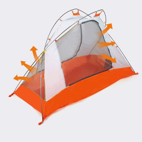  Lumeng Waterproof Double Layer Dome Tent Backpacking Tent for Outdoor Hiking Mountaineering Travel (Color : Gray, Size : One Size)