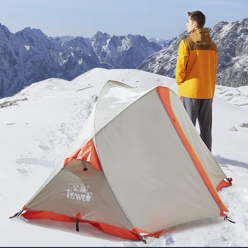  Lumeng Waterproof Double Layer Dome Tent Backpacking Tent for Outdoor Hiking Mountaineering Travel (Color : Gray, Size : One Size)