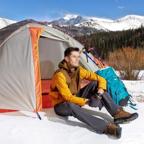  Lumeng Waterproof Double Layer Dome Tent Backpacking Tent for Outdoor Hiking Mountaineering Travel (Color : Gray, Size : One Size)