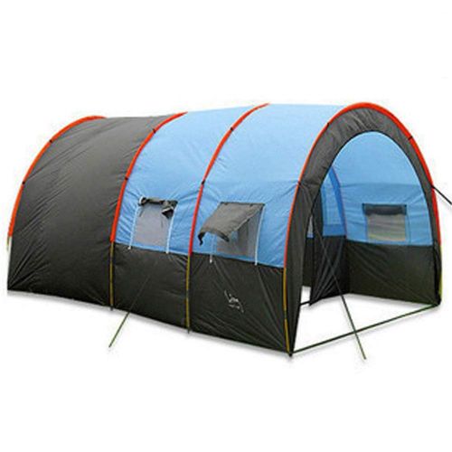  Lumeng Waterproof Double Layer Dome Tent Family Camping Tent with Carrying Bag for Outdoor Hiking Travel (Color : Blue, Size : One Size)