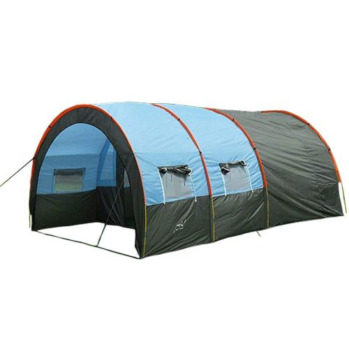  Lumeng Waterproof Double Layer Dome Tent Family Camping Tent with Carrying Bag for Outdoor Hiking Travel (Color : Blue, Size : One Size)