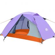 Lumeng Waterproof Double Layer Dome Tent Double Layer Camping Waterproof Backpacking Tent (Color : Purple, Size : One Size)