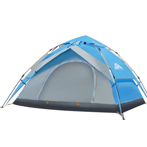  Lumeng Waterproof Double Layer Dome Tent Portable Shade Instant Tent for Beach with Carrying Bag (Color : Blue, Size : One Size)