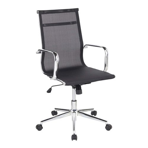  Mirage Contemporary Office Chair in Chrome and Black by LumiSource