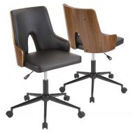 LumiSource Office Chair in Walnut and Black Finish