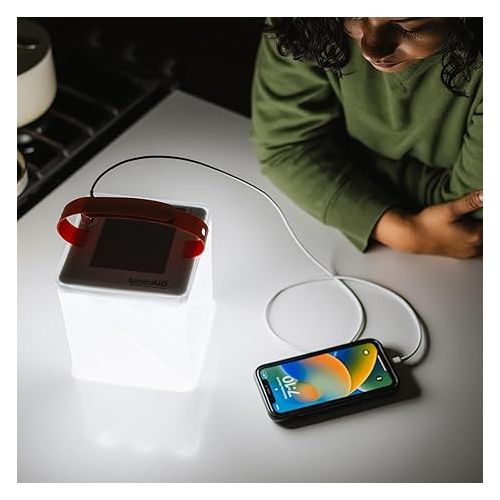  LuminAID Max QI 2-in-1 Solar Camping Lantern and Phone Charger - Inflatable LED Lamp for Camping, Hiking and Travel - Emergency Light for Power Outages, Hurricane, Survival Kits