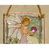 LuminaBella Ivory Fairy Suncatcher or Stained Glass Panel. Faerie Ornament, Wall or Window Hanging. Sparkling Fantasy Decor, Gift for Girls of All Ages