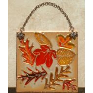 /LuminaBella Autumn Leaves Stained Glass Panel Fall Gifts Autumn Leaves Suncatcher Thanksgiving Wall Art Window Hanging Leaf Stained Glass Sun Catcher