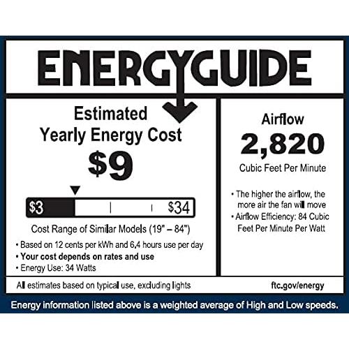  [아마존베스트]Emerson, CF144LWW Curva Sky 44-inch Indoor/Outdoor Ceiling Fan, 3-Blade Ceiling Fan with LED Lighting and 6-Speed Remote Control