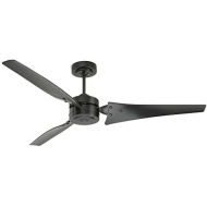 Luminance kathy ireland HOME Loft 60 Inch Ceiling Fan Indoor/Outdoor Fixture with 3 Weather Resistant Blades Modern Industrial Design with 4-Speed Motor and Wall Control, Barbeque Black