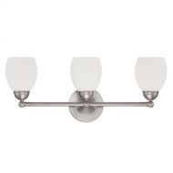 Luminance F2813-80 Transitional 3 Incandescent Light Vanity Fixture with Bright Satin Nickel Finish