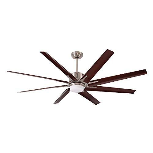  Luminance kathy ireland HOME Aira Eco LED 72 Inch Ceiling Fan Large Contemporary Fixture with Dimmable Lighting and DC Motor Modern 8 Blade Design with 6-Speed Wall Control and Downrod, Brus