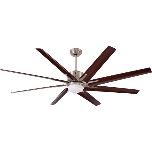  Luminance kathy ireland HOME Aira Eco LED 72 Inch Ceiling Fan Large Contemporary Fixture with Dimmable Lighting and DC Motor Modern 8 Blade Design with 6-Speed Wall Control and Downrod, Brus