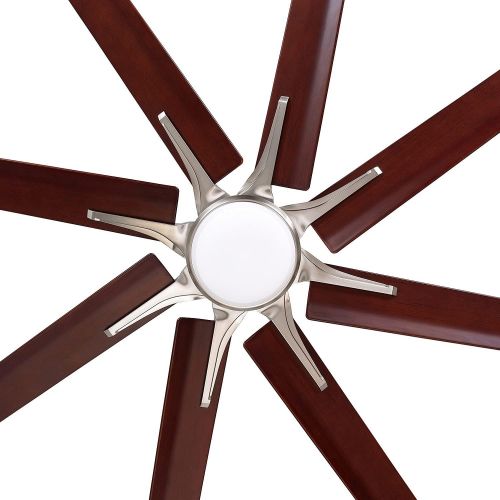  Luminance kathy ireland HOME Aira Eco LED 72 Inch Ceiling Fan Large Contemporary Fixture with Dimmable Lighting and DC Motor Modern 8 Blade Design with 6-Speed Wall Control and Downrod, Brus