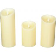 [아마존핫딜][아마존 핫딜] Set of 3 Luminara Flameless Candles 3.5x5 3.5x7 3.5x9 Ivory Moving Flame Candles with Timers and Remote Control