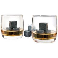 Luminarc Arc International Bar Craft on The Rocks 10 oz Whiskey Glasses (Set of 4) & 1 Bag of 12 Whiskey Stones, Clear