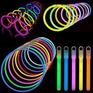 Lumistick Glow Sticks Variety Pack of Glowing Party Favors Includes Necklaces, Bracelets and Glasses (200 Pieces)