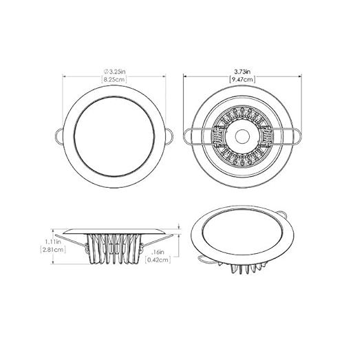  Lumitec LED Exterior or Interior Down Light, Flush Mount, High Output, Slim Profile