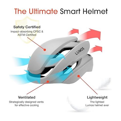  Lumos Lightweight Bike Helmet | Ultra Fly | Built-in Sunglasses Port | Custom-Made Fit System for Adult Men & Women | Bicycle Cycling Accessories