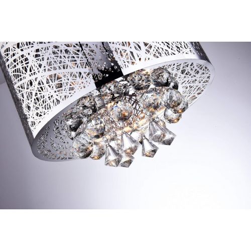  Lumos Modern Chandeliers with 3 Lights Pendant Light with Crystal Drops, Ceiling Light Fixture for Dining Room, Bedroom, Living Room (Silver)